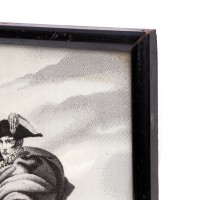 Napoleon przekraczający Przełęcz Świętego Bernarda w 1800 r., żakard jedwabny wg obrazu Jacques'a-Louisa Davida. Ok. 1900.